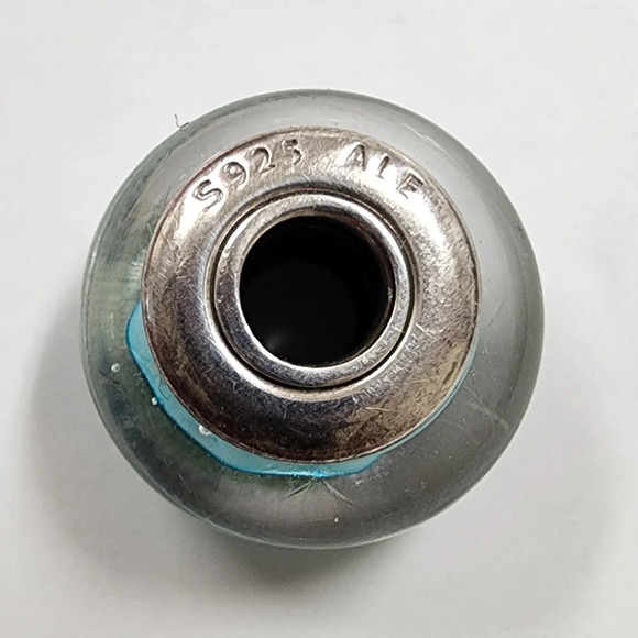 Pandora Blue Looking Glass Murano Charm Sterling Silver Authentic - Picture 5 of 7